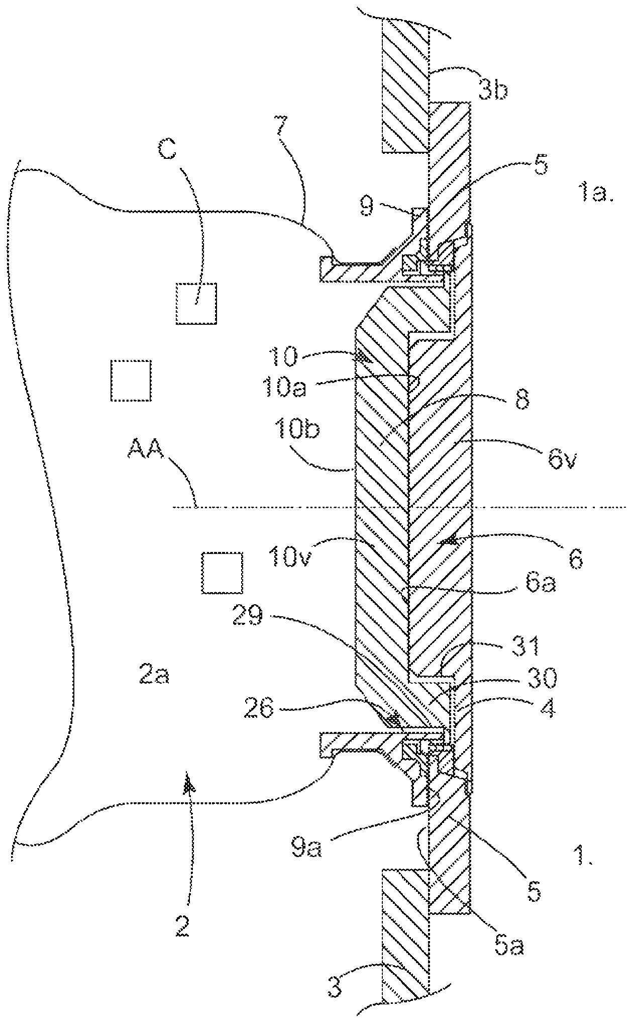 Improvements to the tight connection and tight transfer between two housings in view of an aseptic transfer therebetween