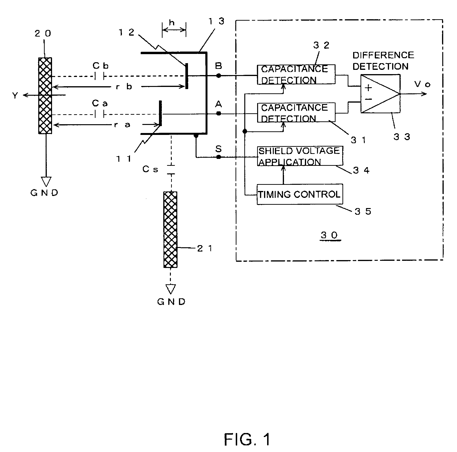 Capacitance detecting proximity sensor