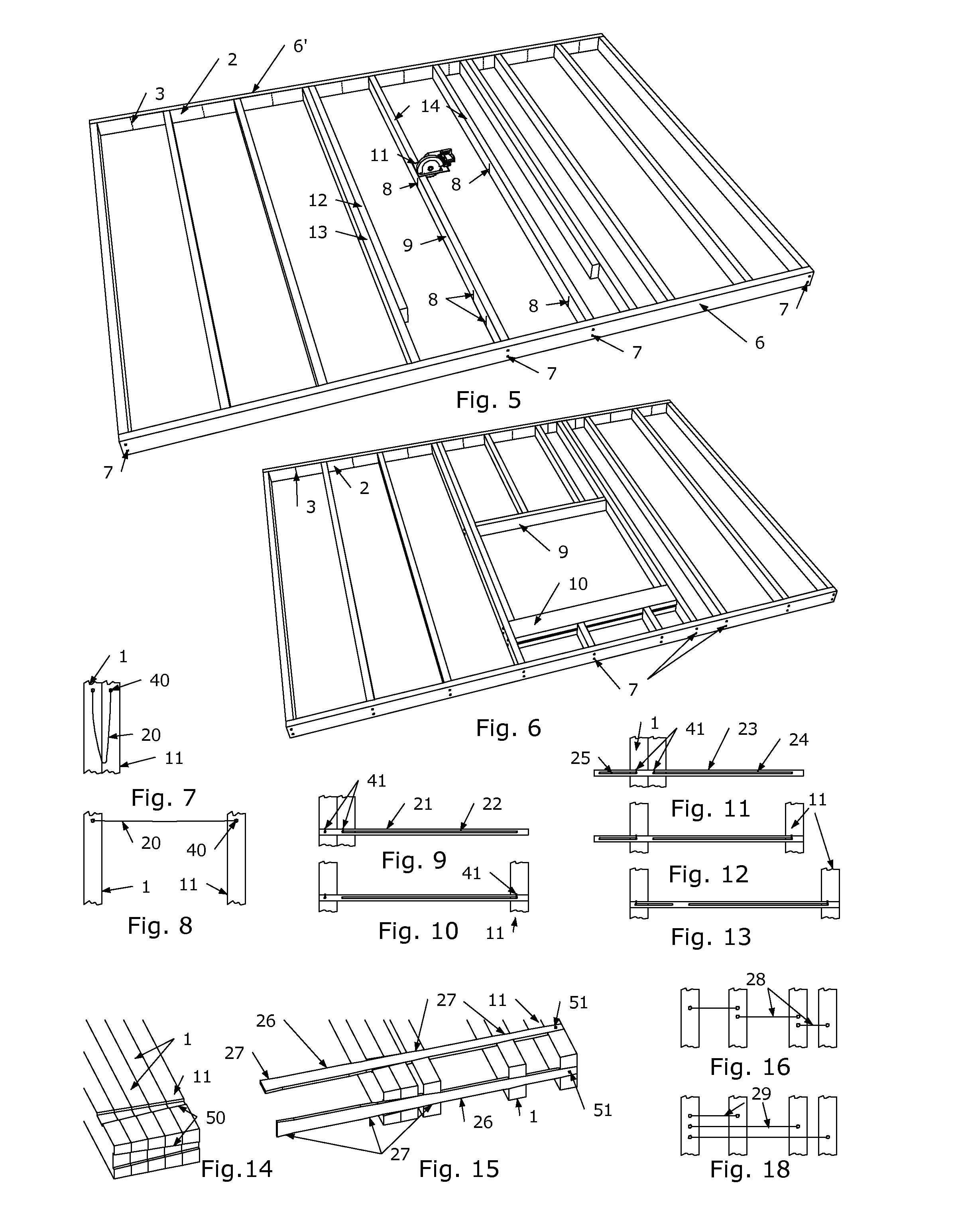 Pre-distancing collapsible system particularly for the elements of a structural frame