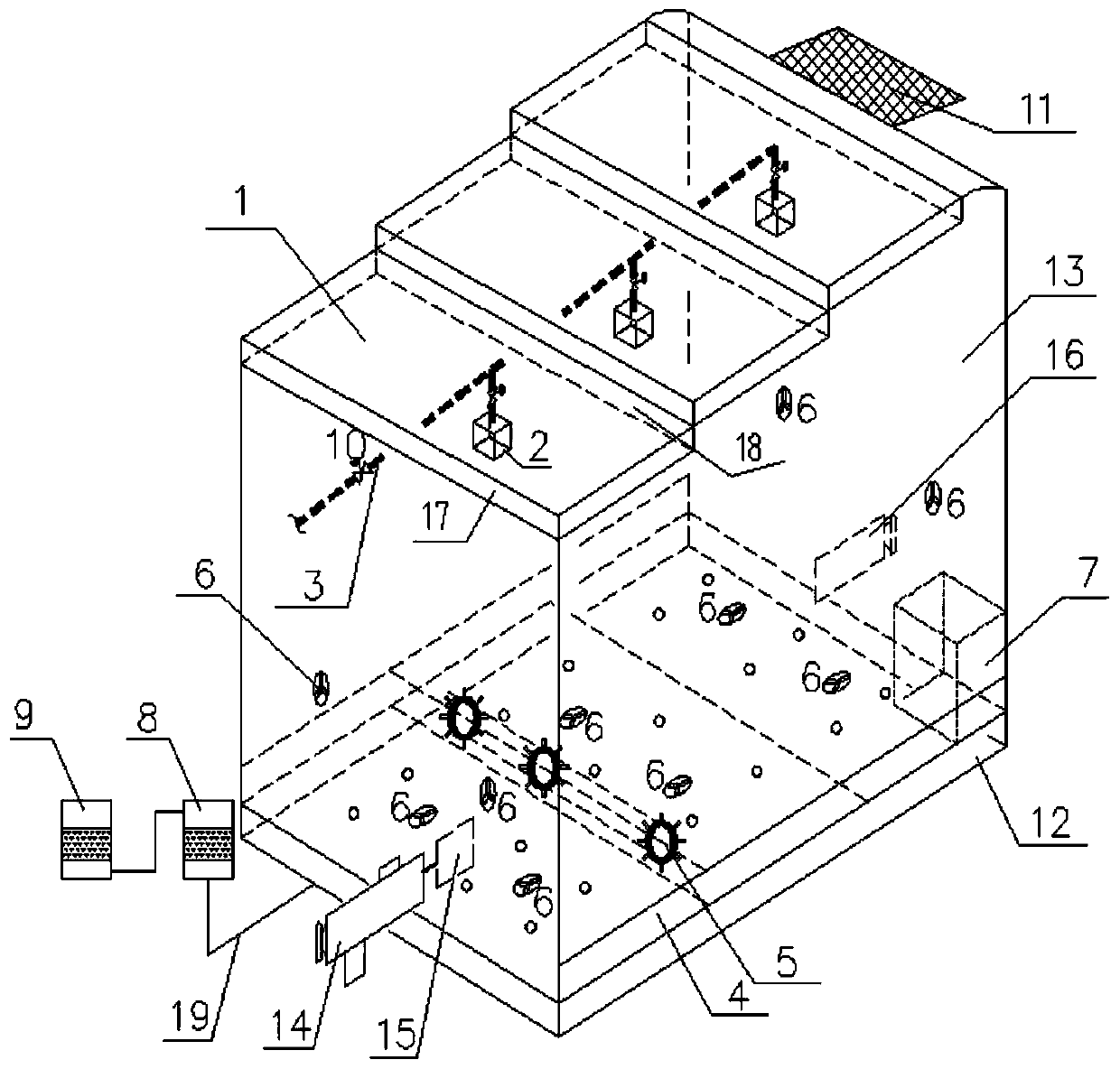 Sludge Drying System Combined with Solar Energy and Biogas Combustion Radiators