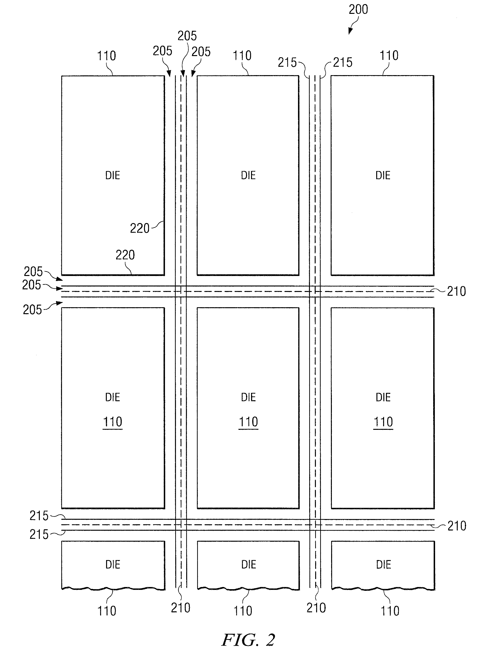 Embedded scribe lane crack arrest structure for improved IC package reliability of plastic flip chip devices