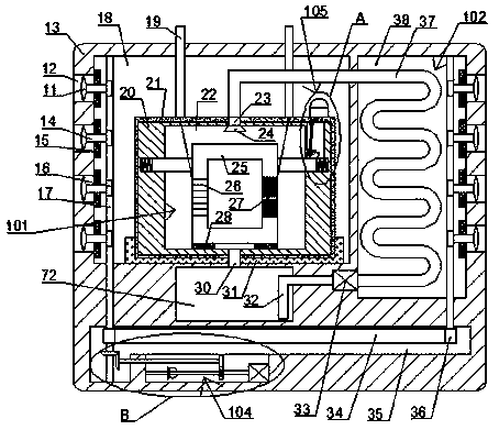 Anti-theft noise reduction transformer with cooling function