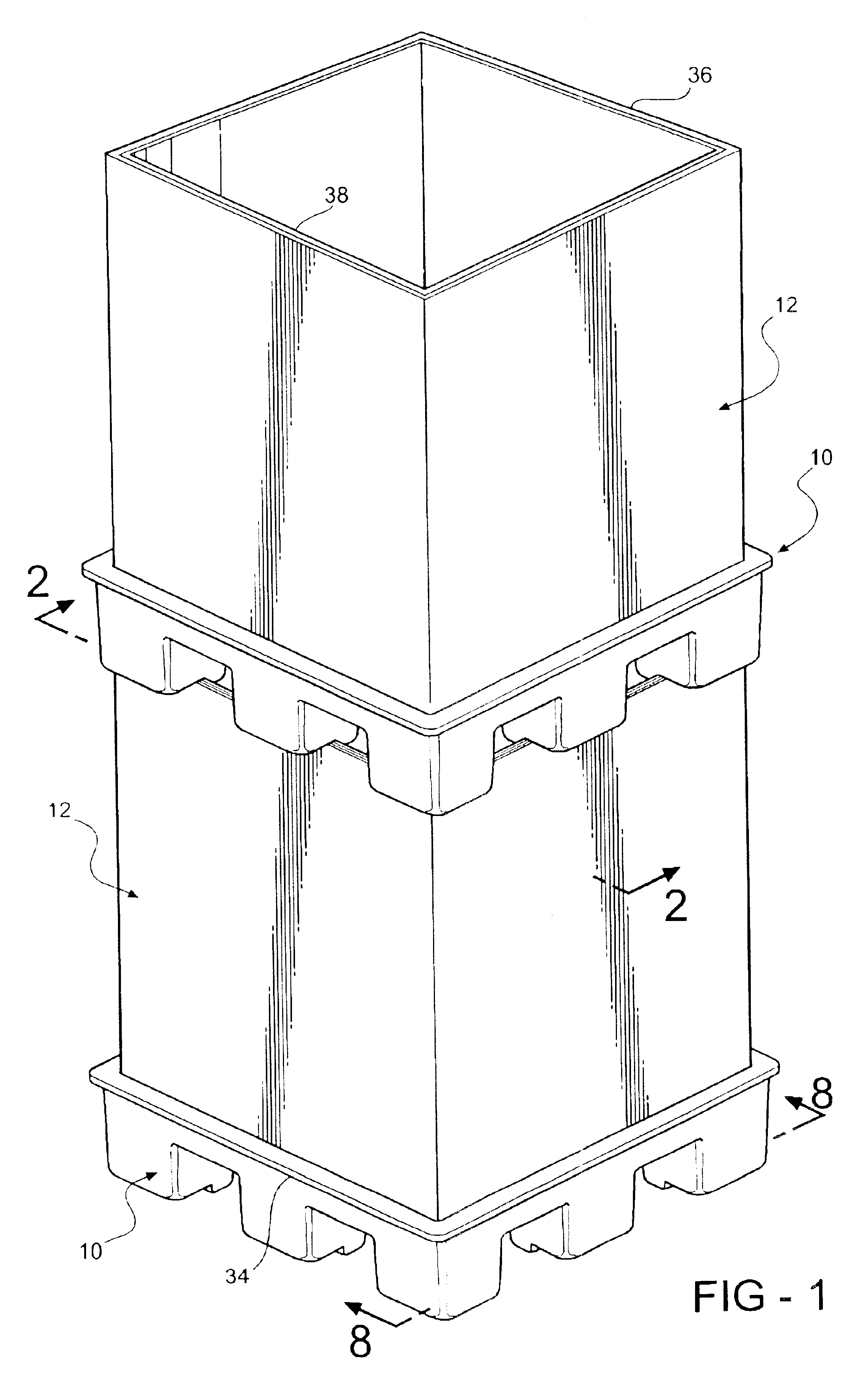 Stackable open top containers