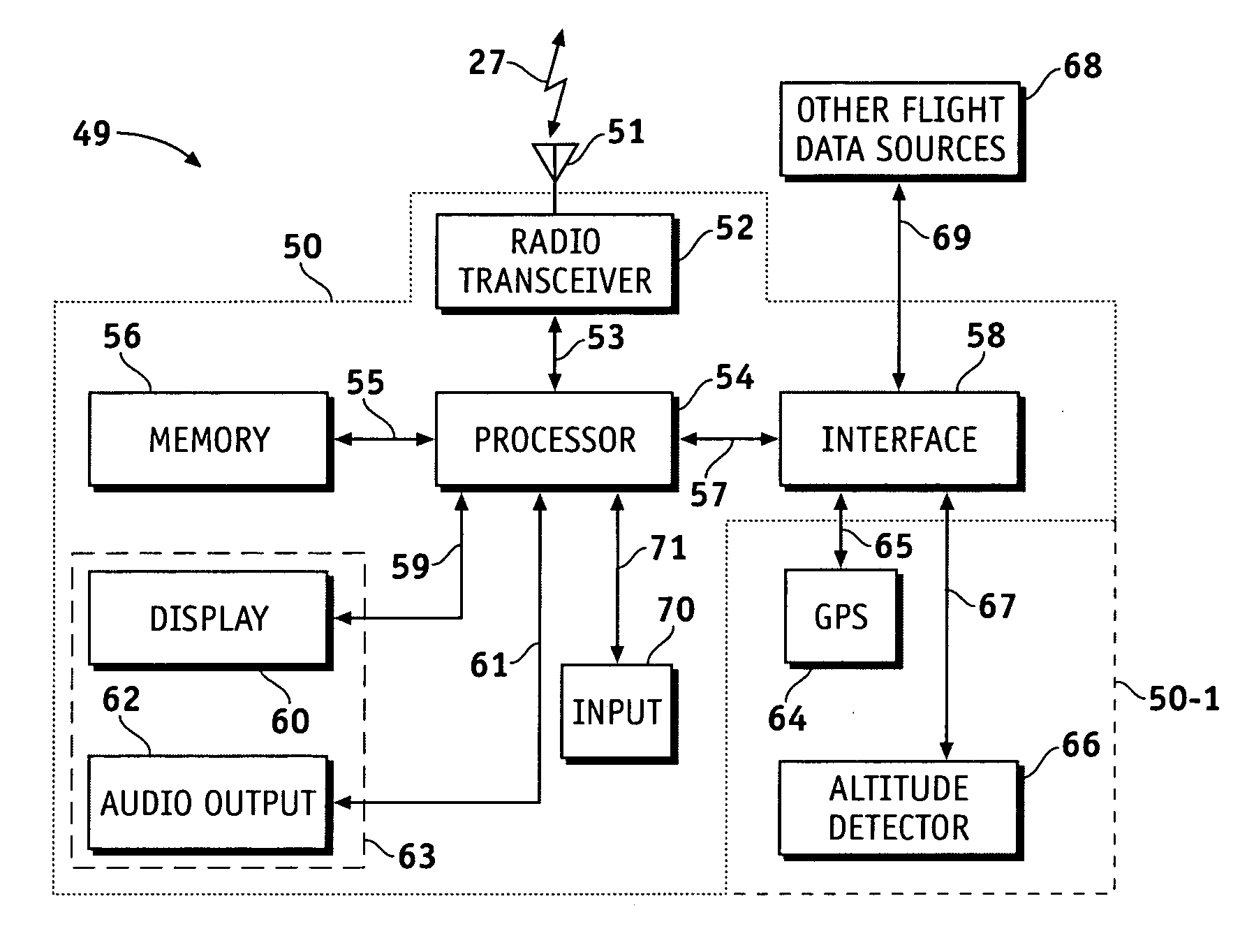 Aircraft traffic warning system using an ad-hoc radio network