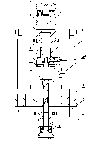 Double-acting hydraulic stretcher for composite cylinder