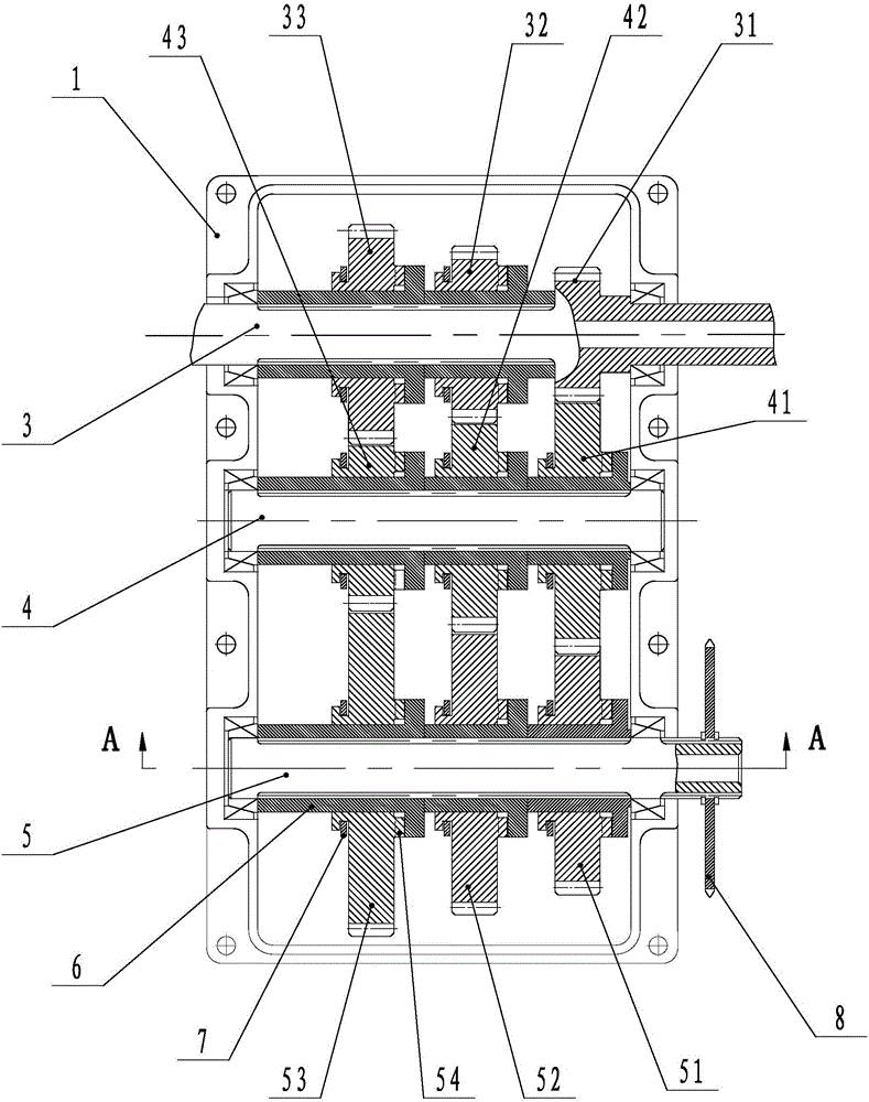 Line control and electricity control double-gear-shifting-mode bicycle center shaft gearbox with multi-gear speed change function