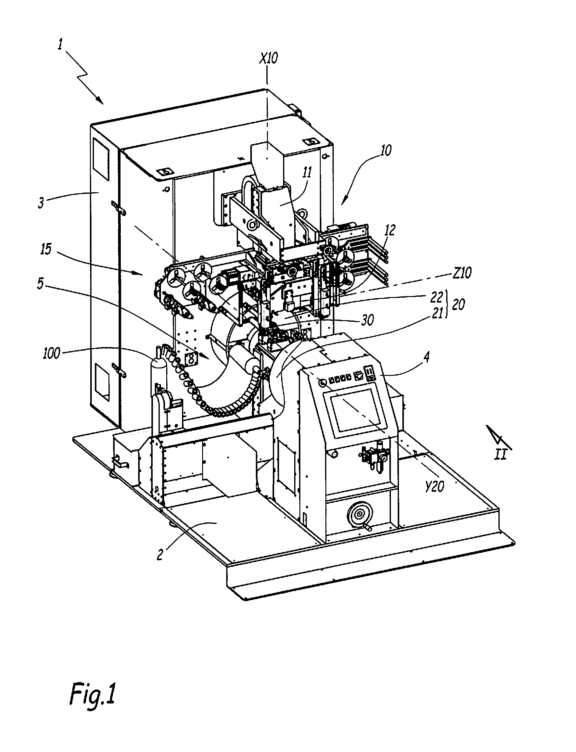 Machine and method for marking articles