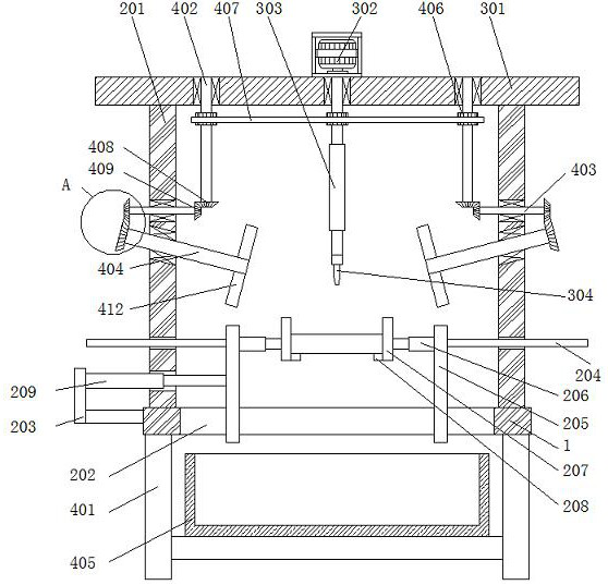 Machining device for center hole of motor heat dissipation wheel of new energy automobile