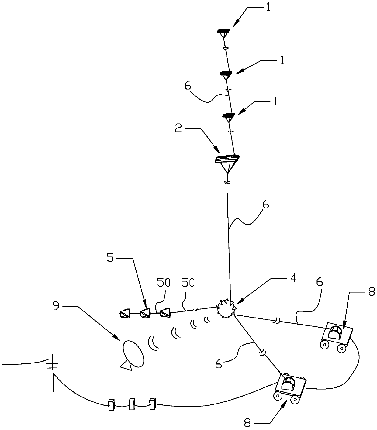 An aerial wind power generation system