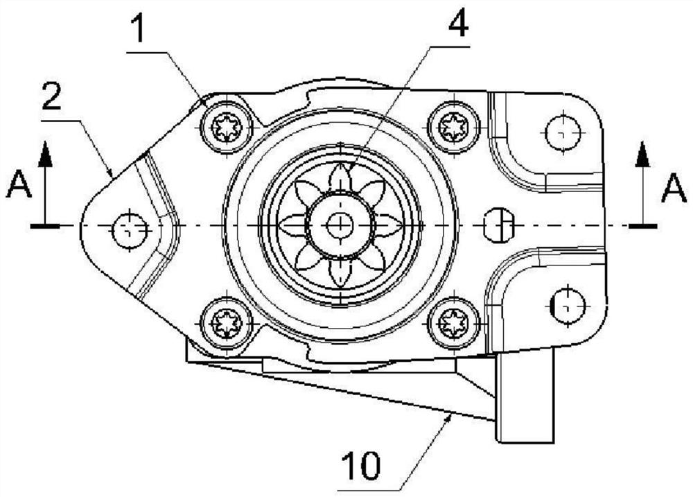 Zero-tooth-difference-output secondary transmission part structure of automobile seat lifting motor