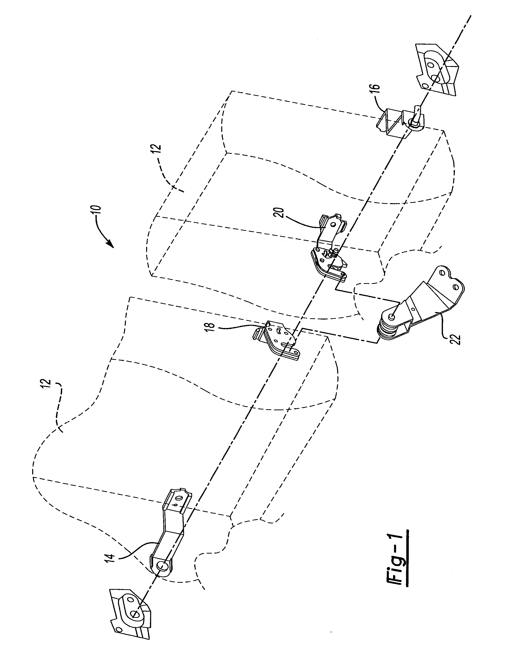 Double cam locking hinges for folding rear seat