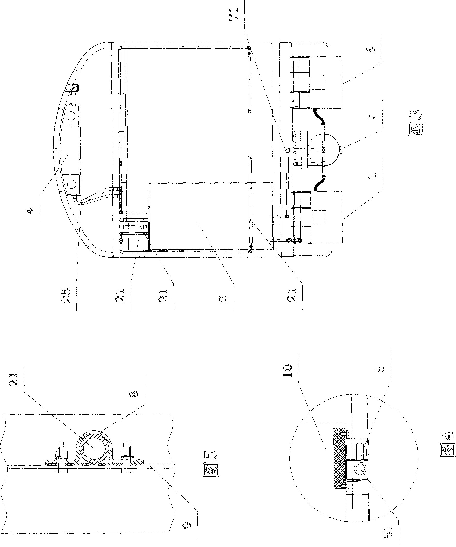 Oxygen-supplying device in rail vehicle and its method