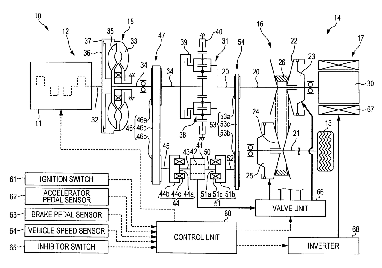 Drive apparatus for a vehicle