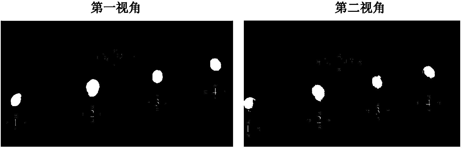 Stone wall blasthole detecting and positioning device based on virtual binocular vision and positioning method