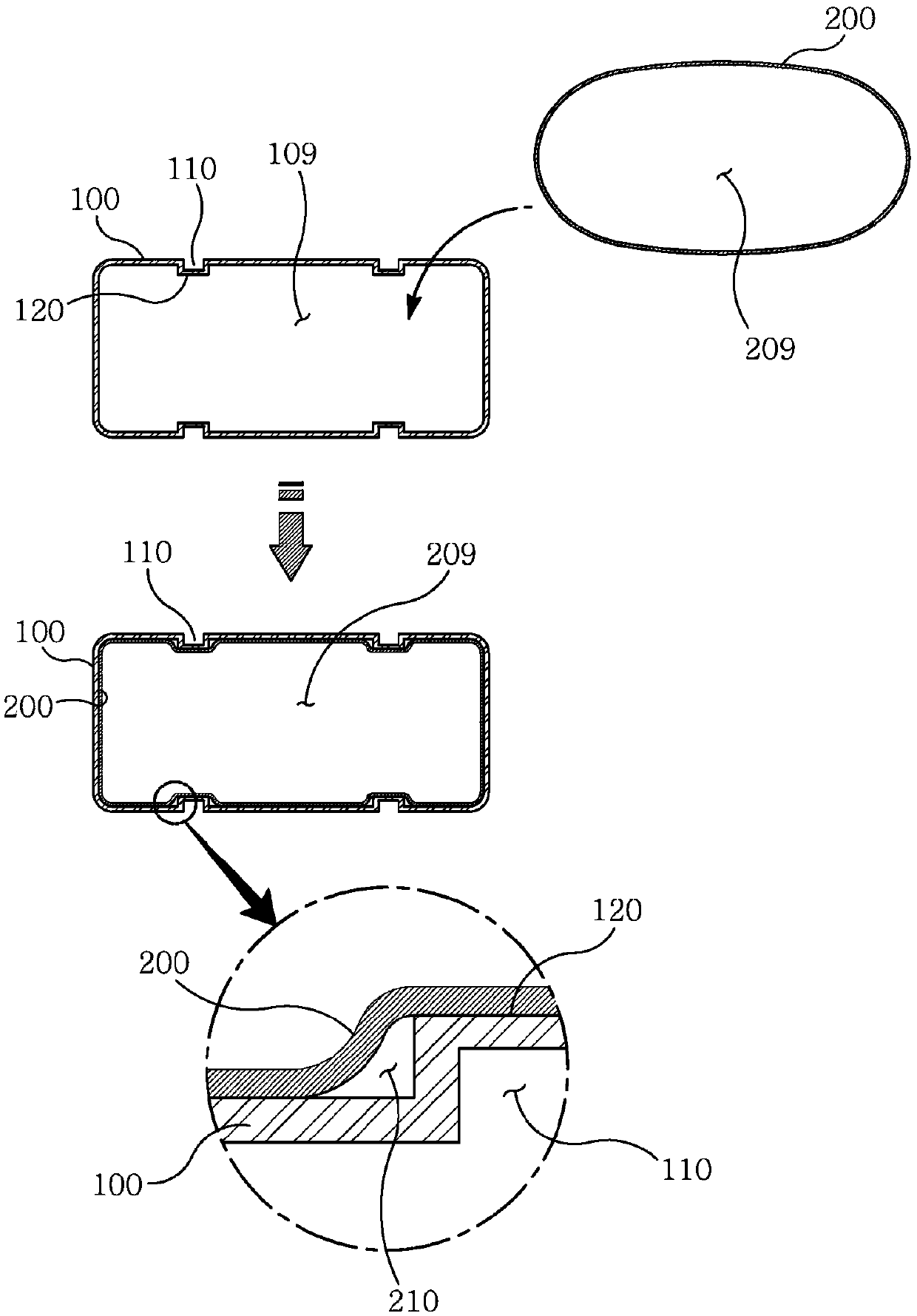 Buoy having tube part and method for manufacturing same