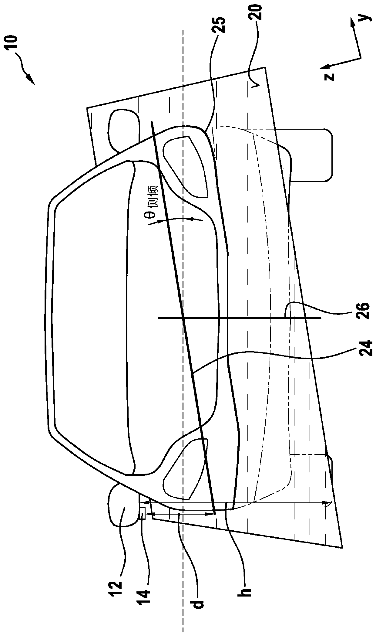 Method and system for determining and displaying wading situation and vehicle having system