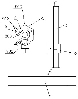 Transverse drilling mechanical device for vertical columns of corrugated beam steel guardrail