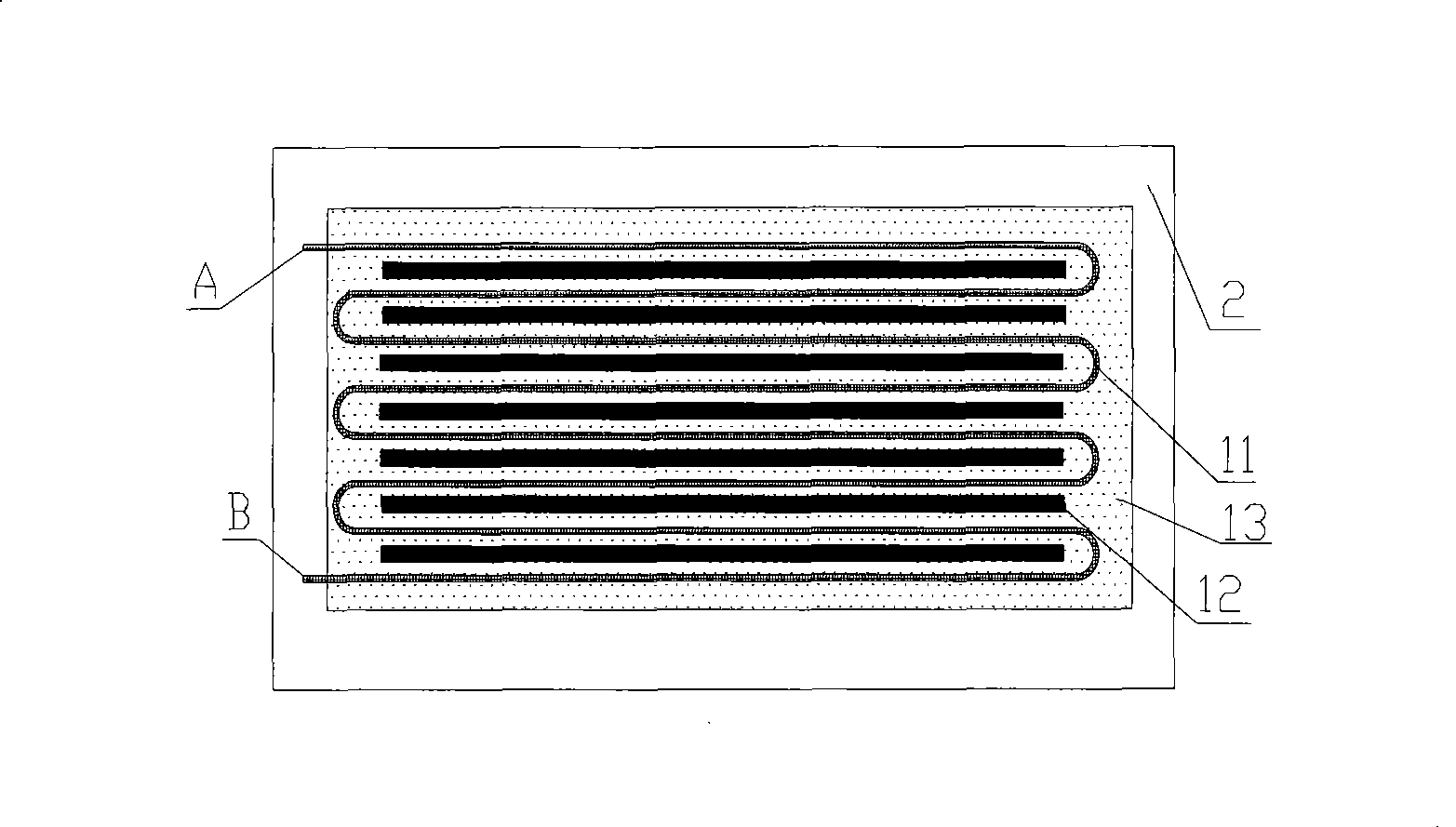 Heating layer and heating method of megawatt level wind-powered blade mold