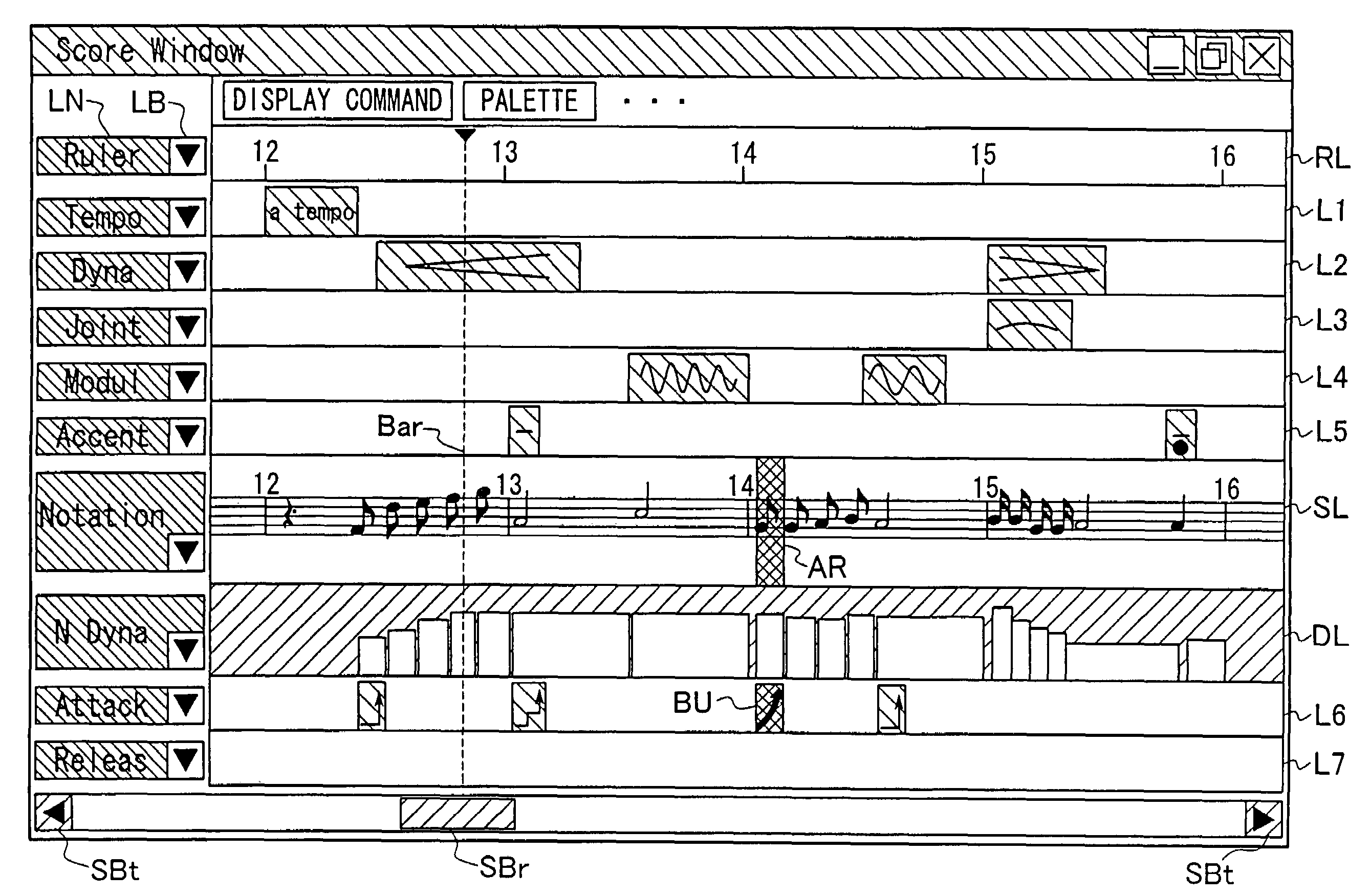 Method and apparatus for editing performance data with modification of icons of musical symbols