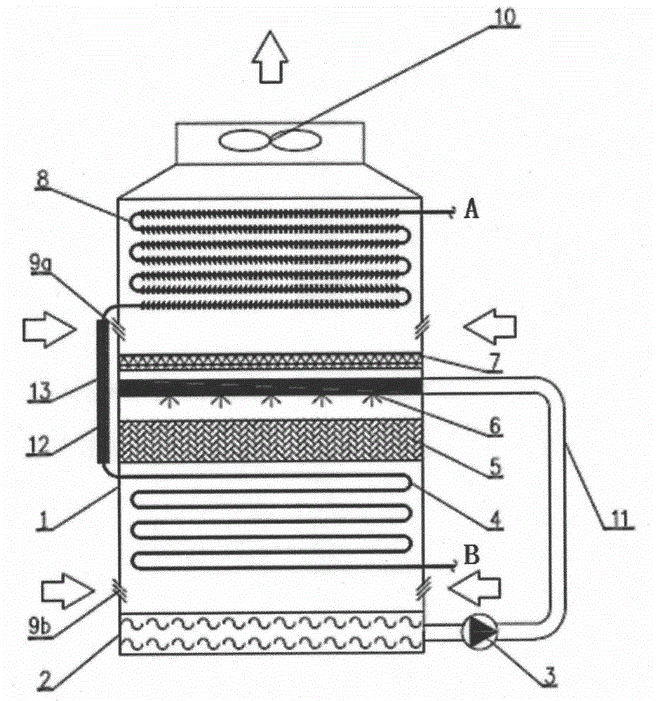 Combined cooling tower