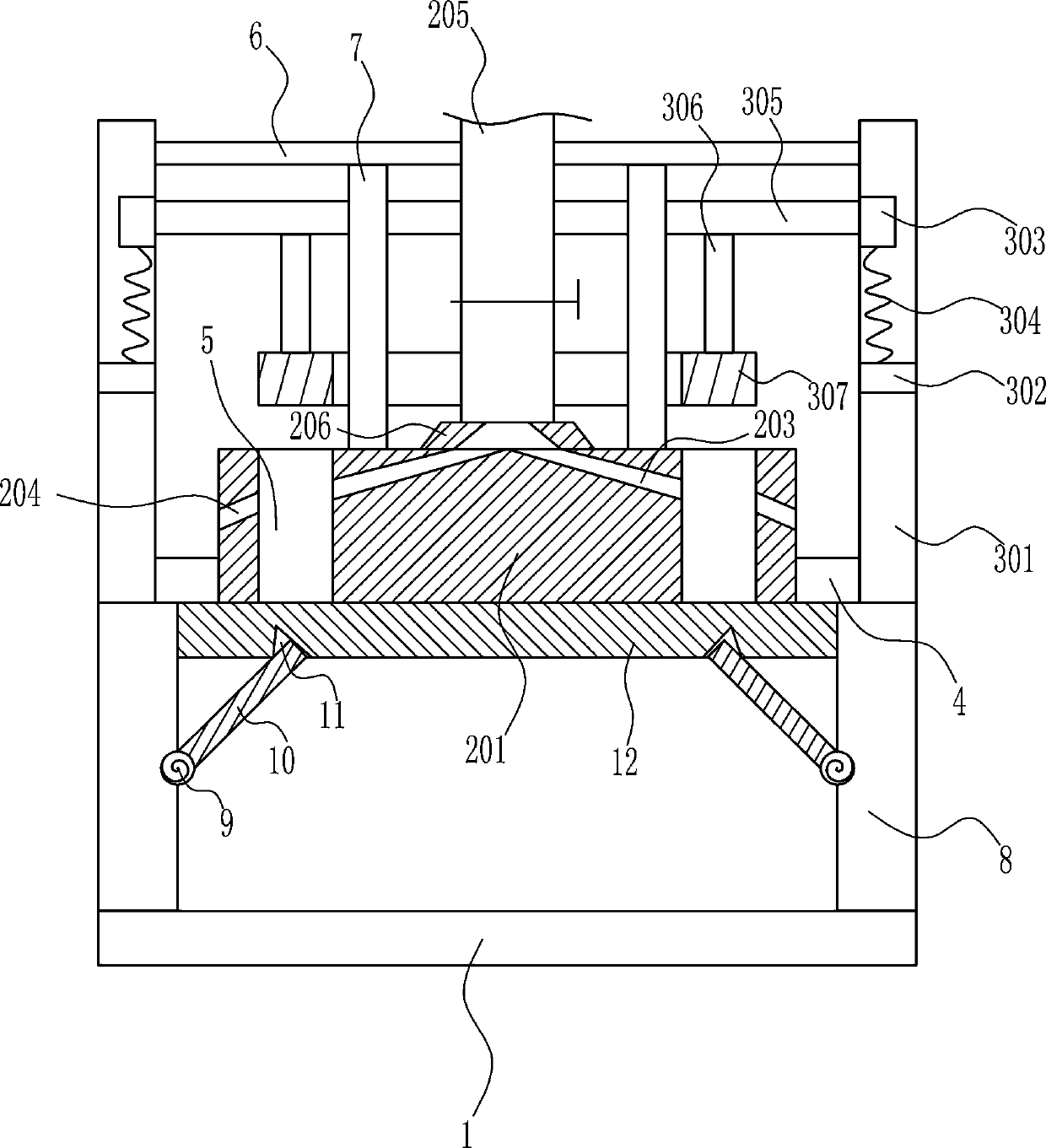 A plastic mold for the production of plastic rings