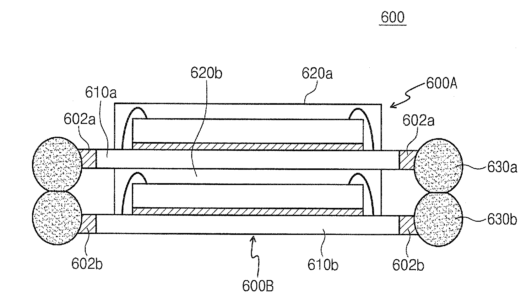 Stacked ball grid array semiconductor package