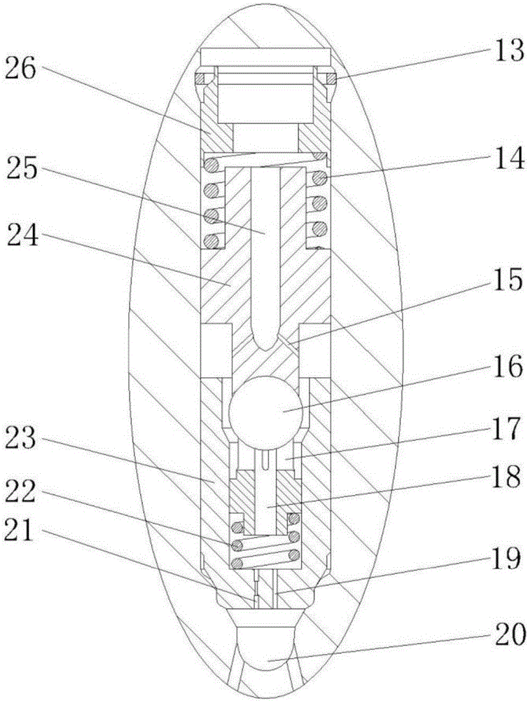 Resonance hole-plate type electronic control fuel injector with carved grooves