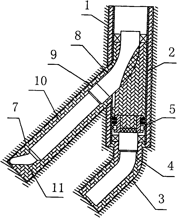 Well cementation and completion structure and process for cased branch well with temporarily-sealed opening