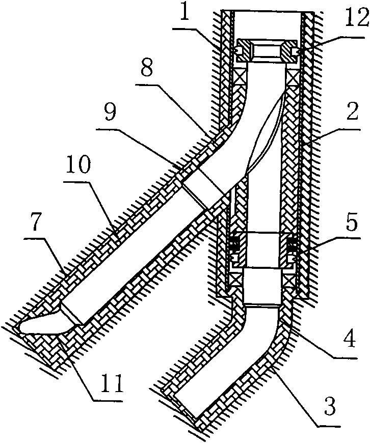 Well cementation and completion structure and process for cased branch well with temporarily-sealed opening