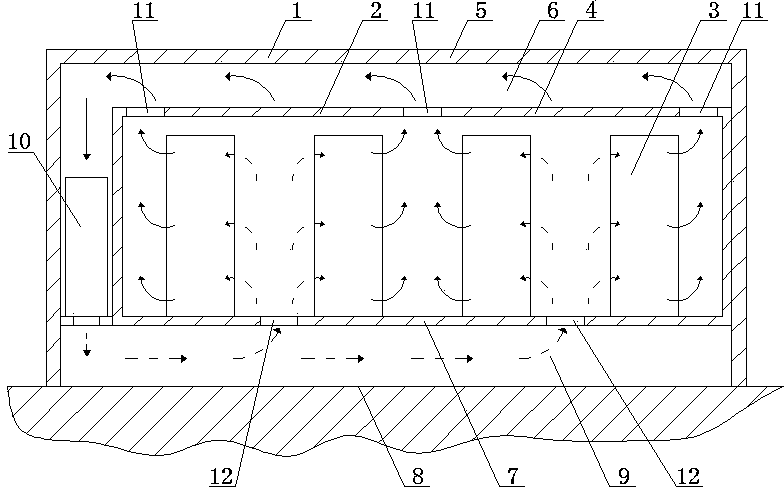 Realizing method for data center free of fan arrangement in cabinets