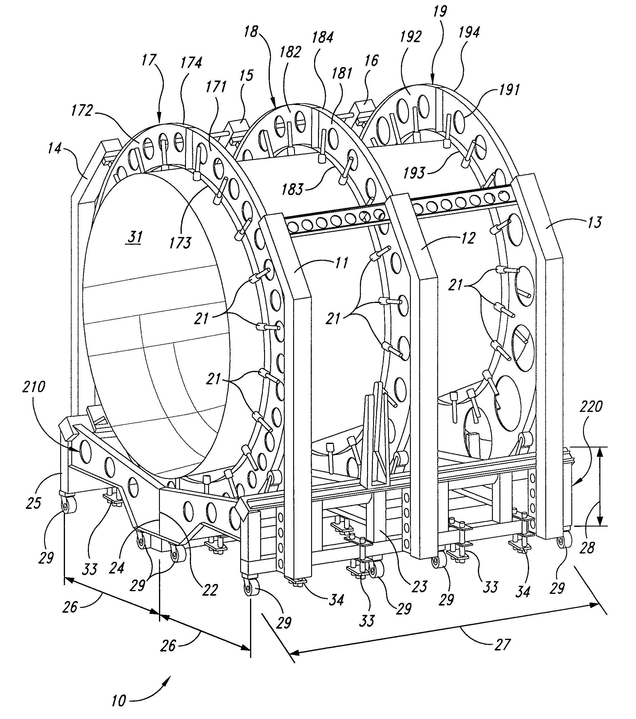 One-piece barrel assembly cart