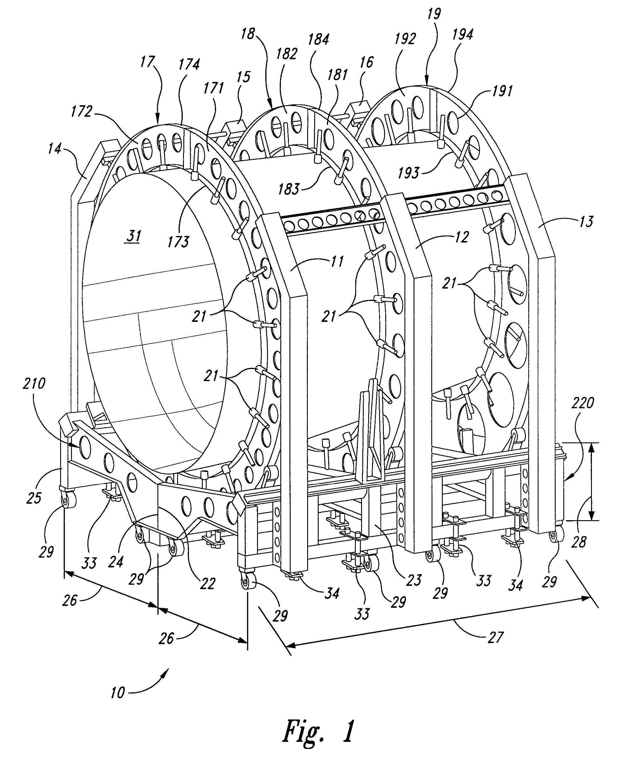 One-piece barrel assembly cart