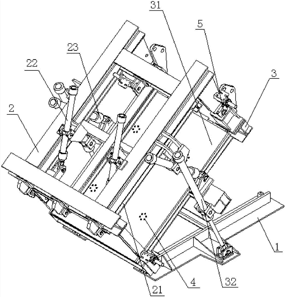 Multi-angle mold-closing foaming fixture for automotive carpet and use method of multi-angle mold-closing foaming fixture