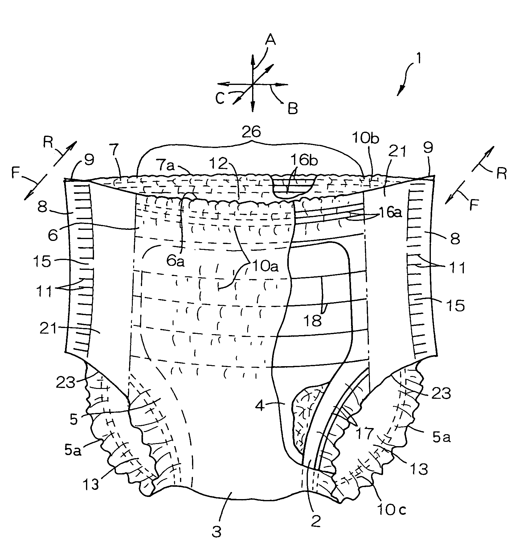 Pull-on disposable wearing article