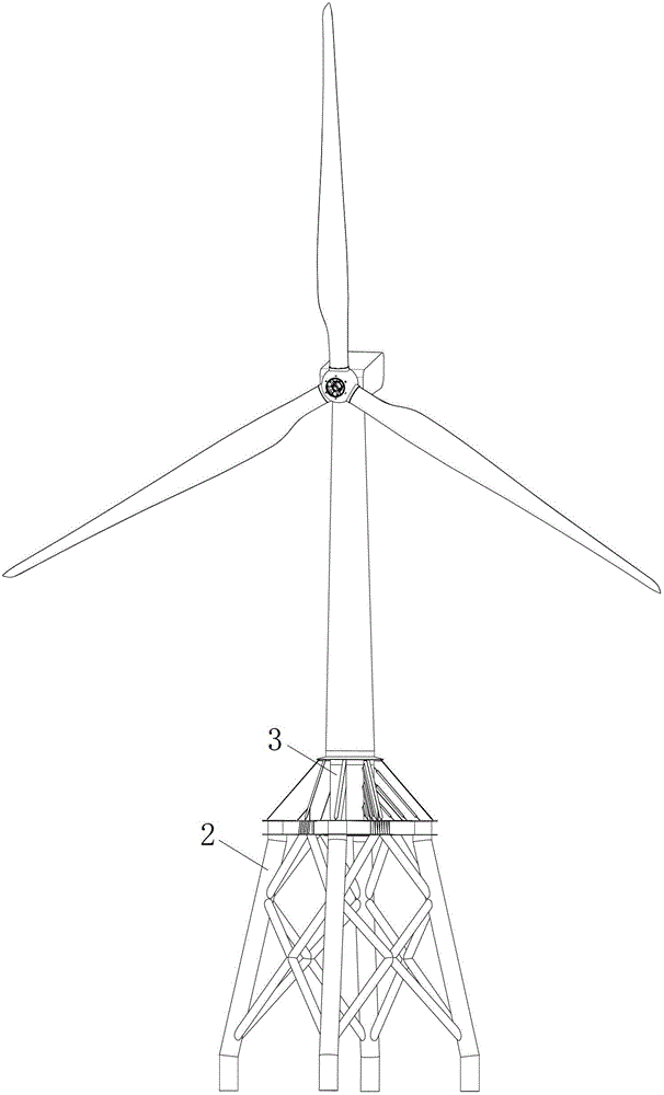 Improved connection structure for WTGS (wind turbine generator system) tower and basic connection transition section