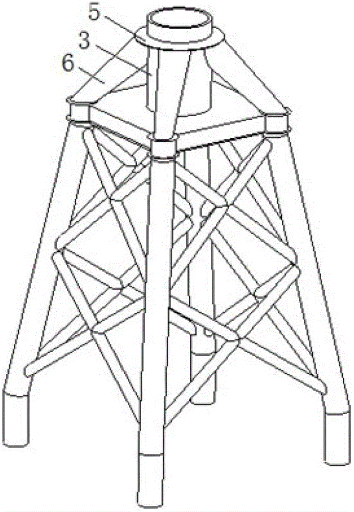 Improved connection structure for WTGS (wind turbine generator system) tower and basic connection transition section
