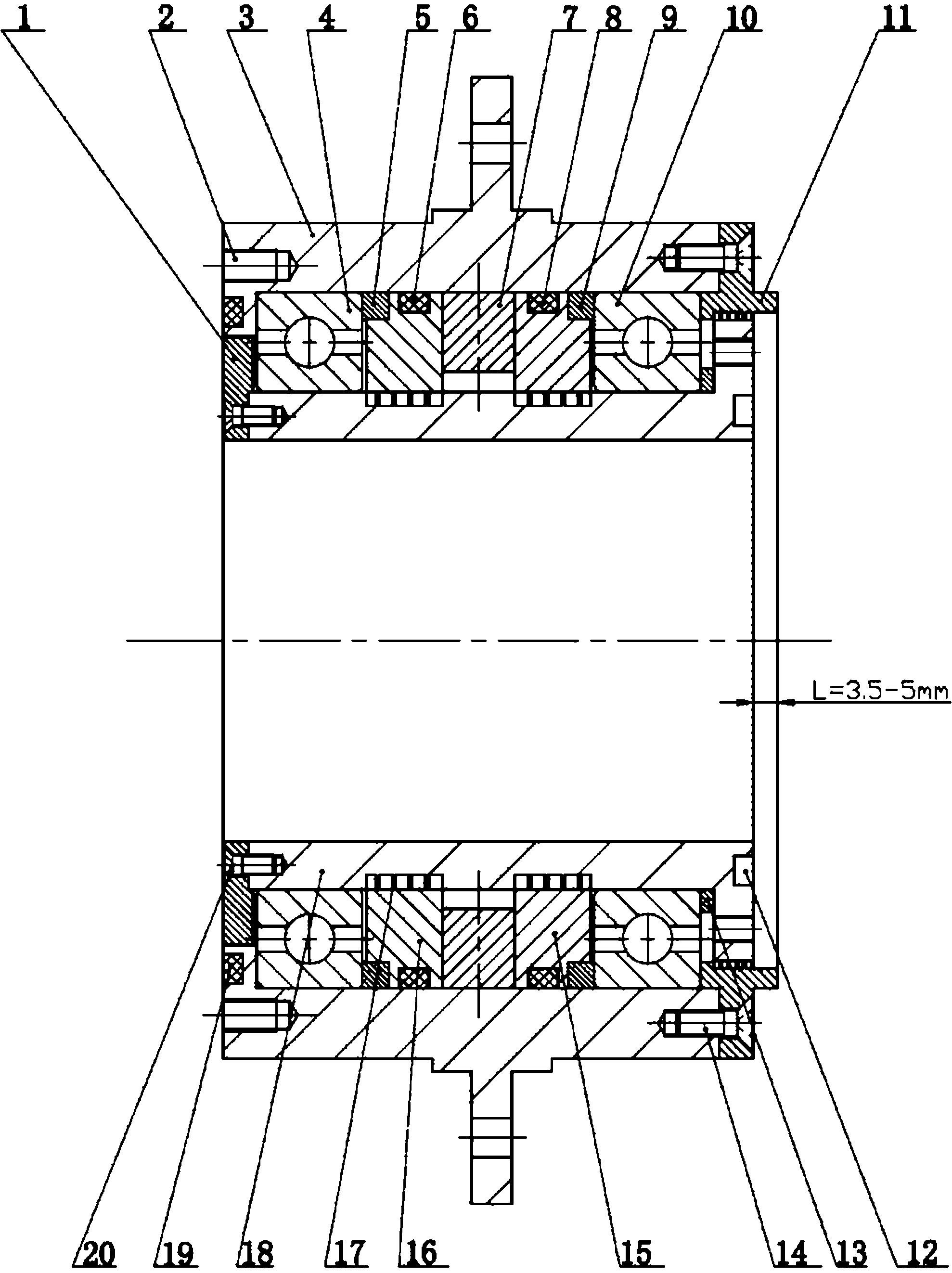 Rotary sealing device for magnetic liquid