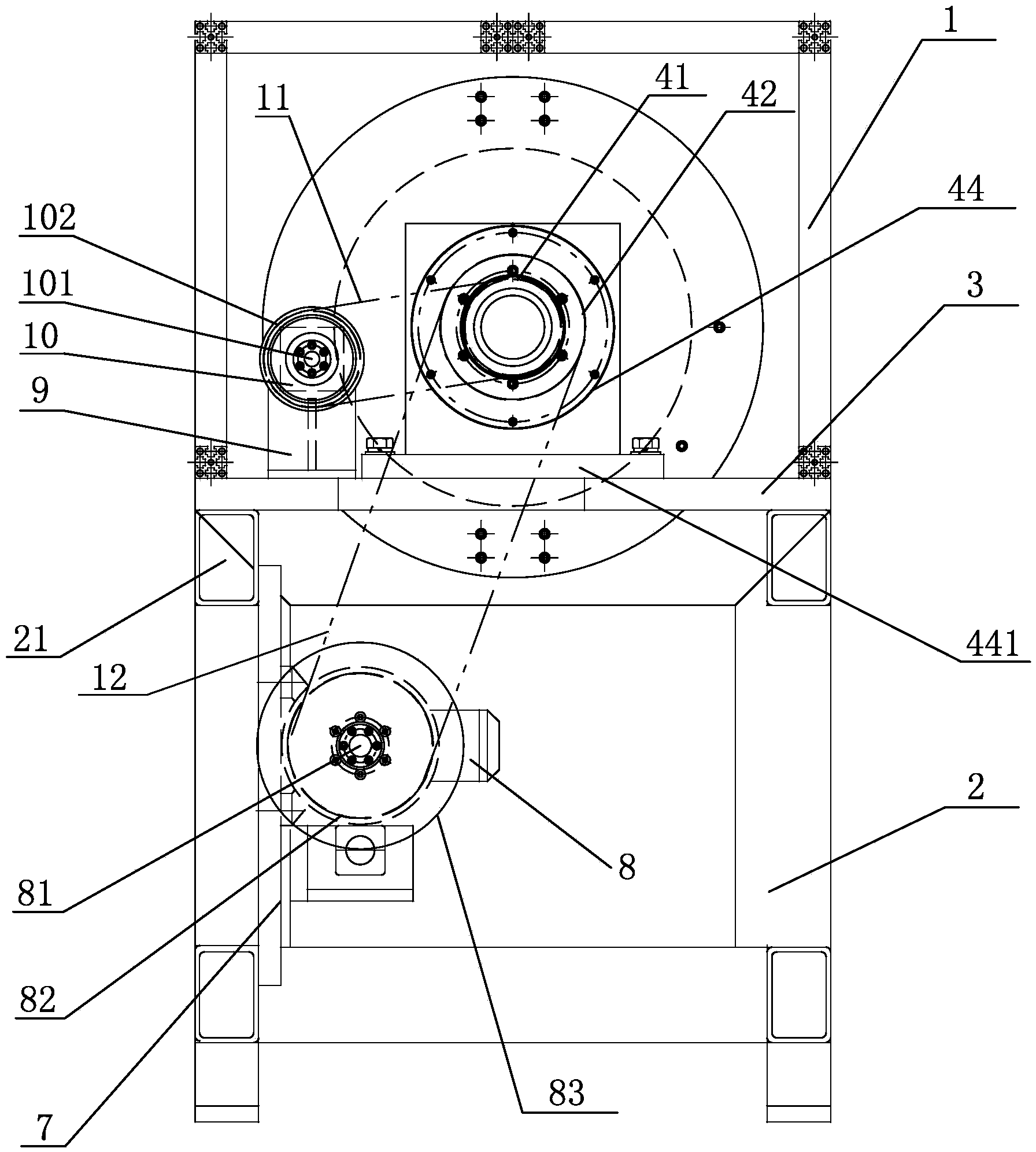 Concentric type double-motor control wrapping machine