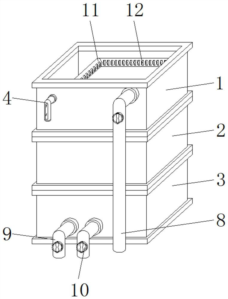 Filtering turnover box for fishpond sewage purification