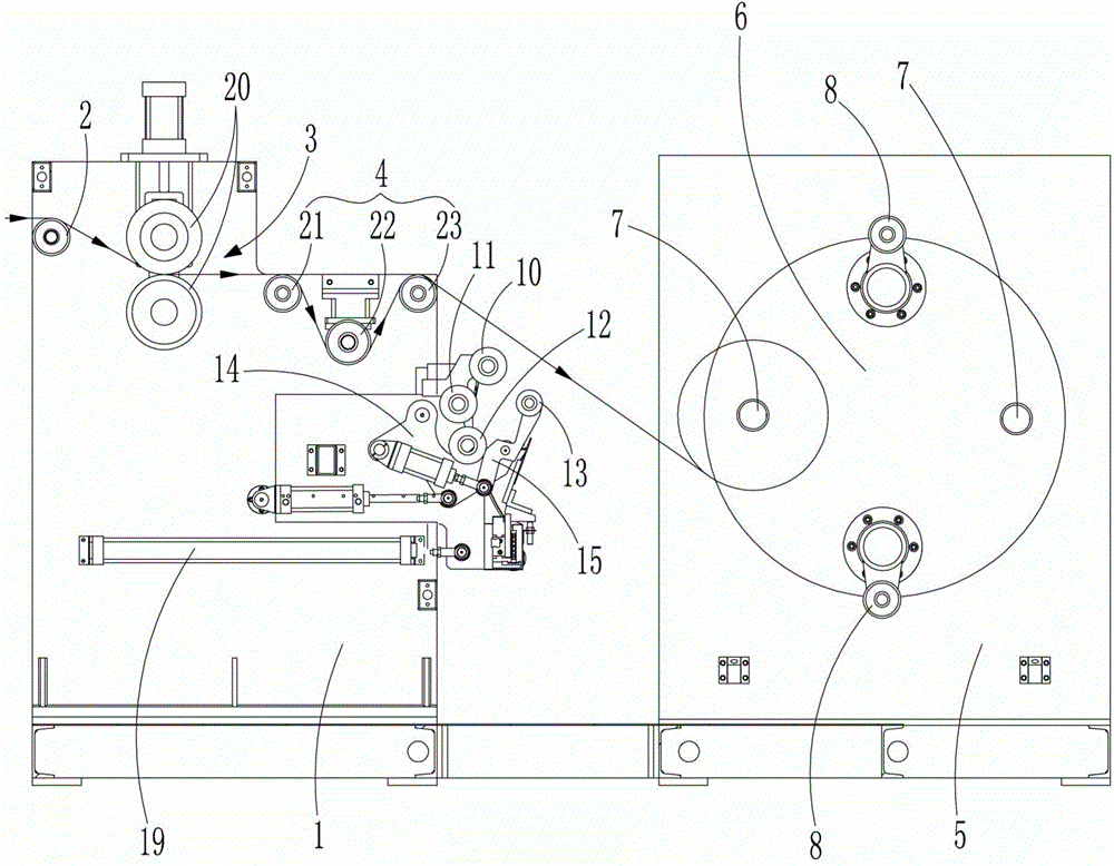 Automatic sheet take-up device