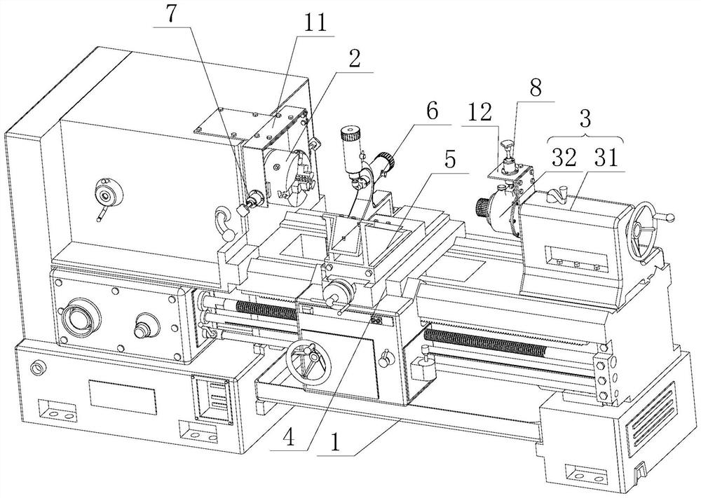 Electric pulse auxiliary machining device for machining slender shaft parts and machining method of electric pulse auxiliary machining device