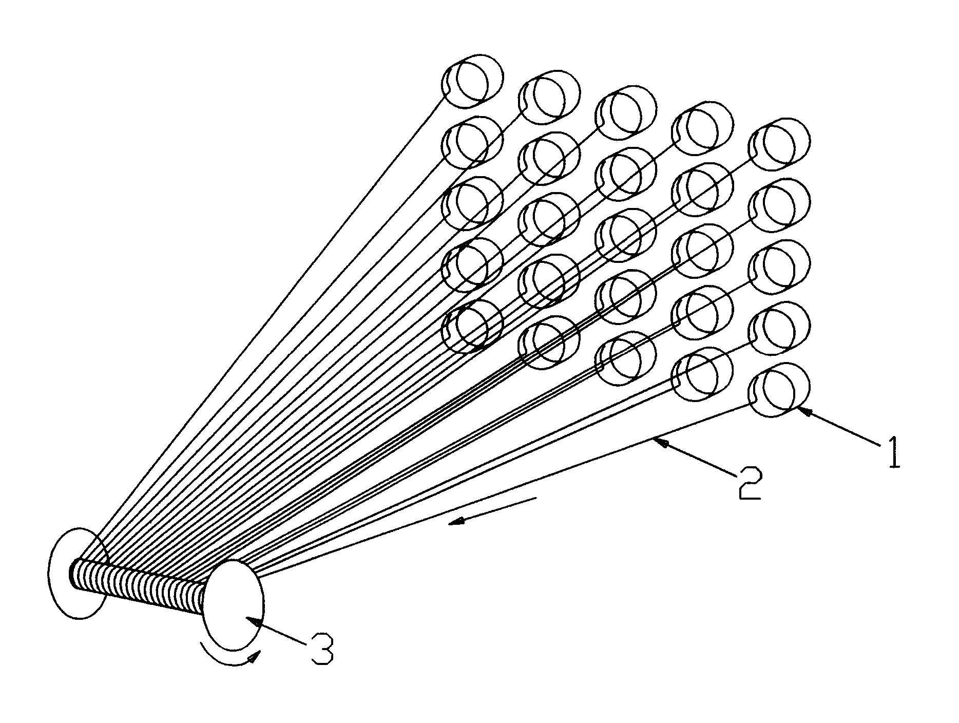 Process for making a warp beam of untwisted fiberglass strands