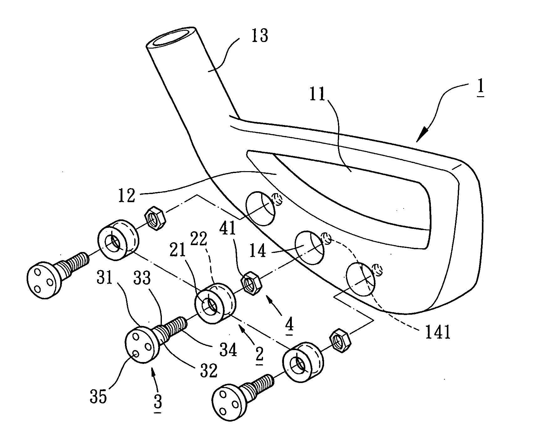 Golf club head with weight member assembly