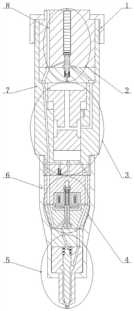 Piezoelectric-Solenoid Double Valve Electronically Controlled Injector