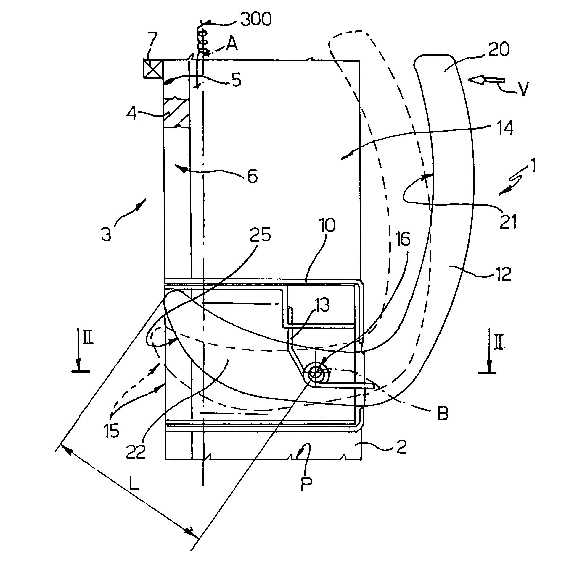 Handle opening device for a door of an electric household appliance, in particular a refrigerator or freezer