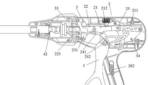 Driving device for intracavity operation stitching instrument and stitching instrument