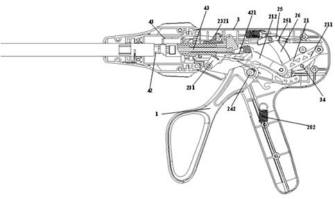 Driving device for intracavity operation stitching instrument and stitching instrument