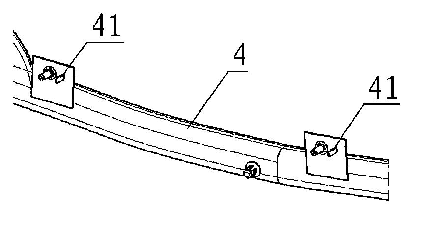 Support component of automobile roof lining and side curtain air bags