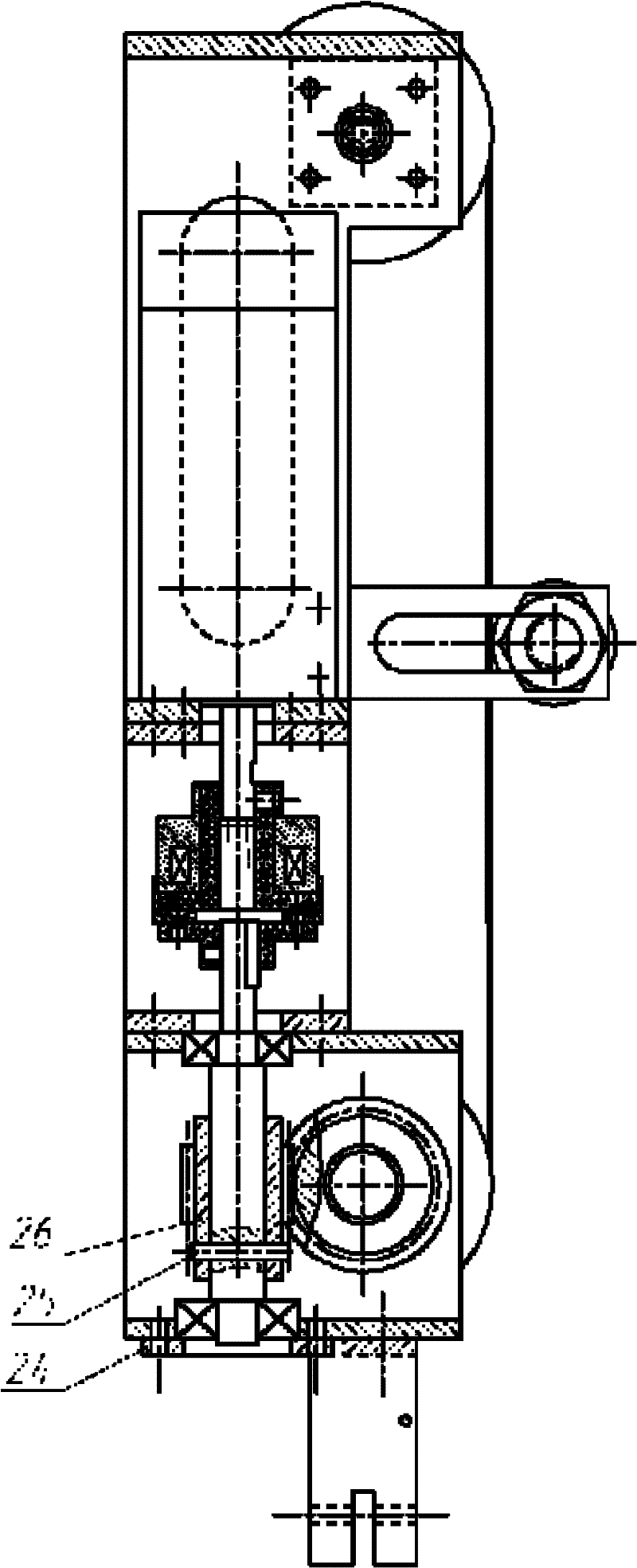 Modular driving device of elastic joints of multi-joint hopping robot