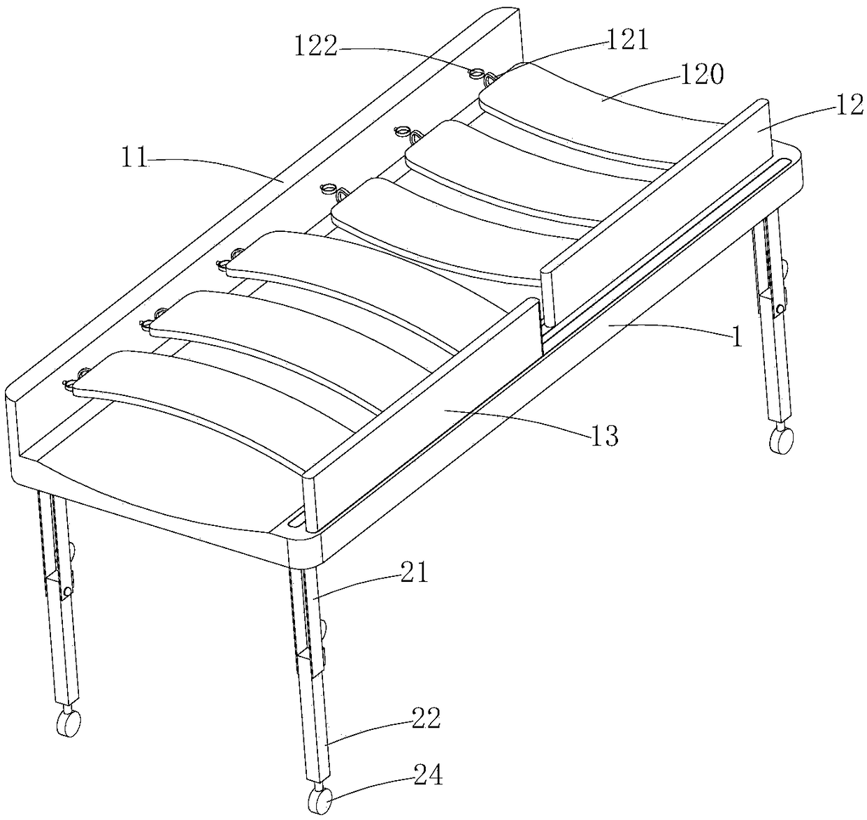 Emergency transfer trolley for traumatic hemorrhage patients